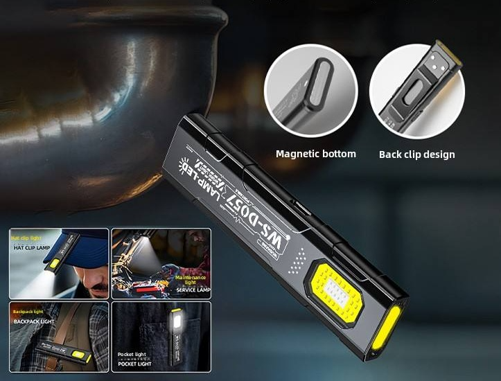  COB Taschenlampe Wiederaufladbare Schlüsselanhänger Licht Magnet LED Lampe