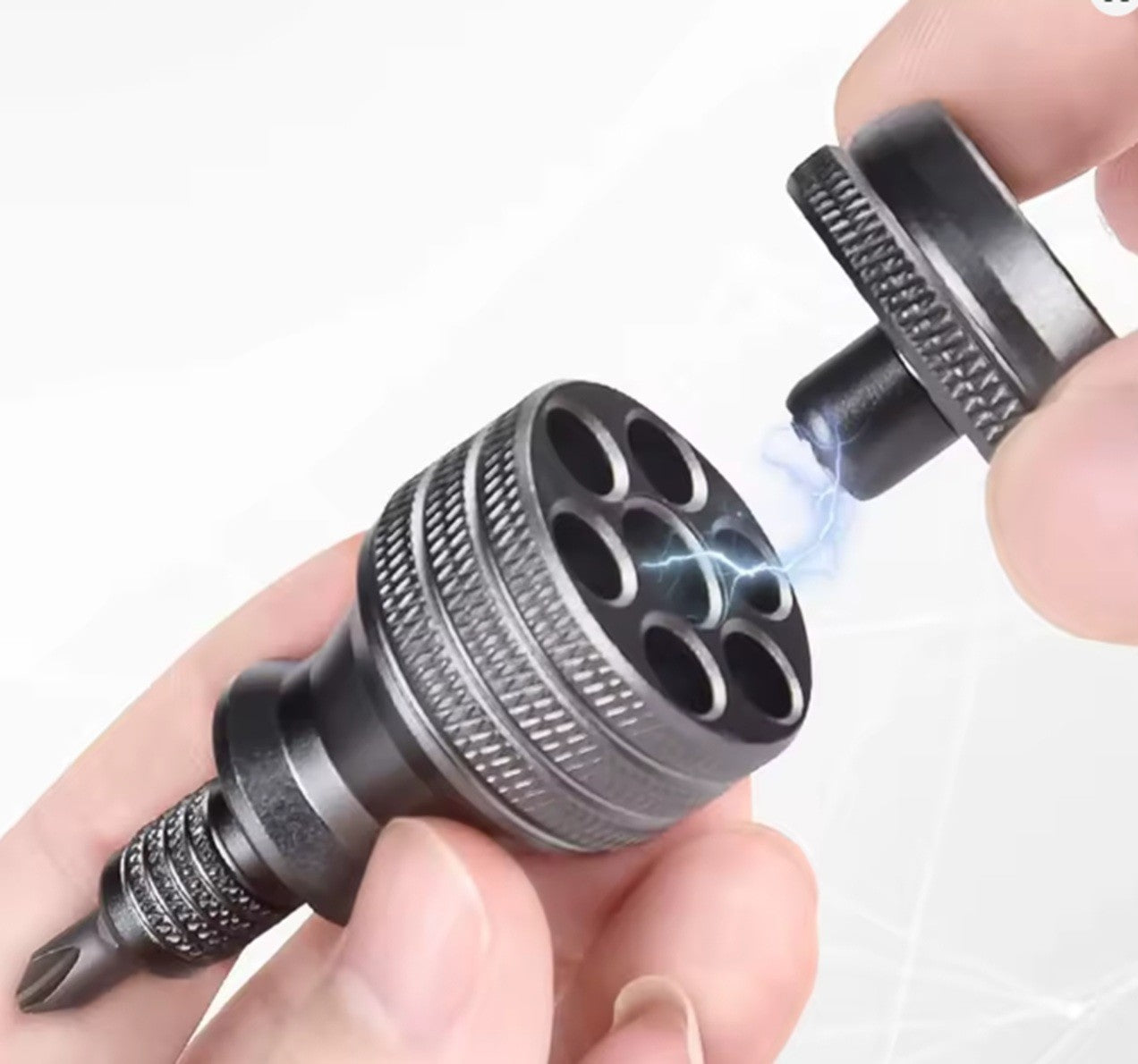 Schraubendreher Alu - Set - Satz,  Bits Magazin Kreuz Schlitz , Werkzeug