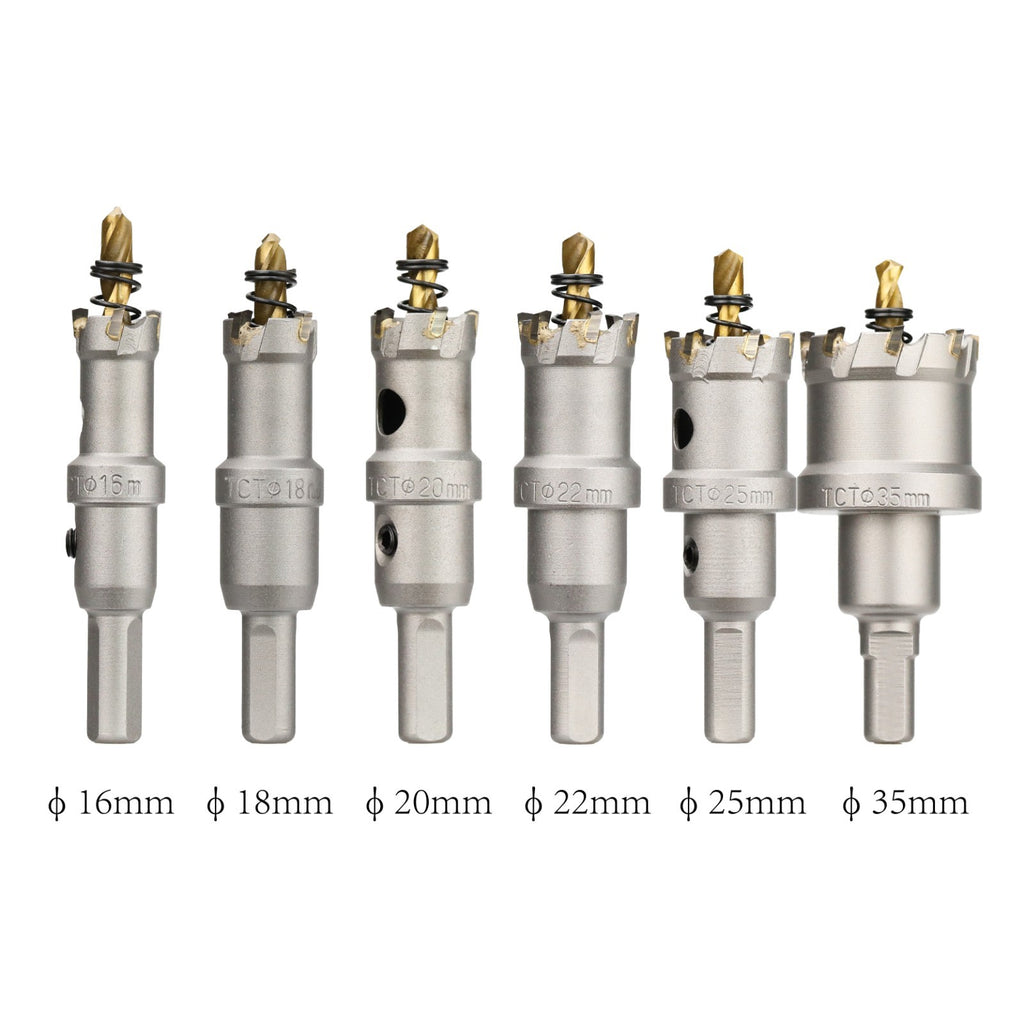 Lochsäge Hartmetall TCT Bohrkrone Kreisschneider für Edelstahl 19-75 mm Set