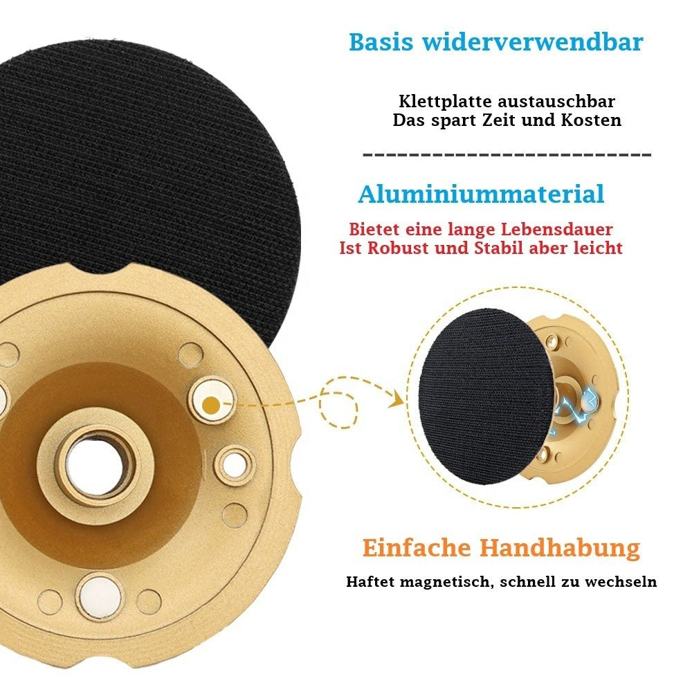 Polier Diamantpad Trägerplatte Magnetisch , Klettteller  polieren und schleifen.
