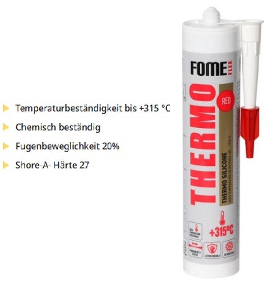 Hitzebeständiges Silikon THERMO +315 - 1500°C  Dichtmasse Silicon Kamin Silikon