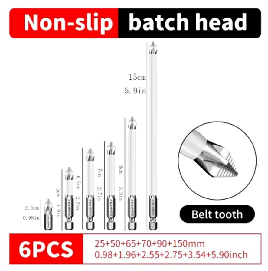 6-7  Stück PH2 S2 Bit 25mm bis 150mm magnetisch Kreuzschlitz extra lang