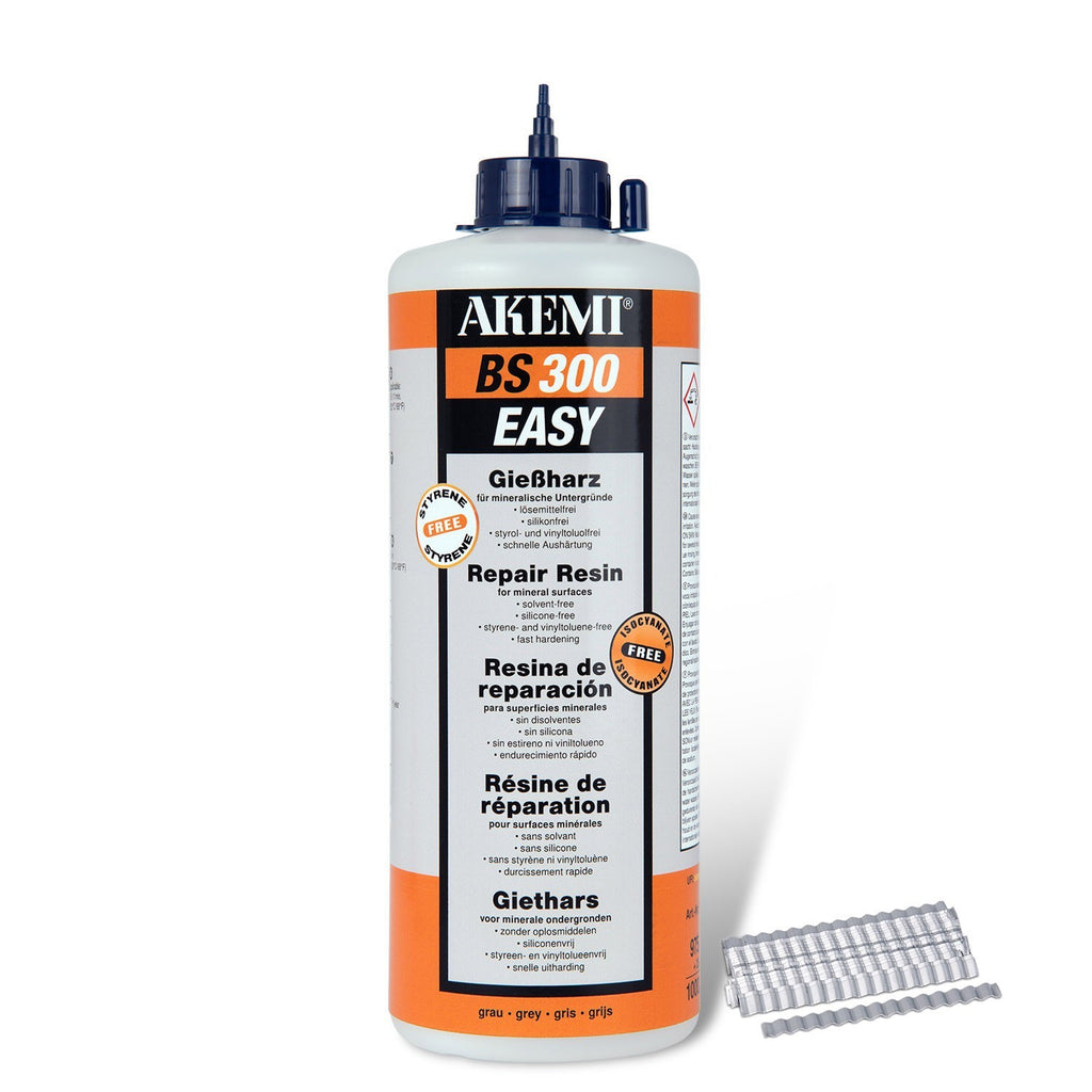 BS 300 EASY Gießharz Set - 2K Silikat zur Estrich Reparatur Verharzen von Rissen