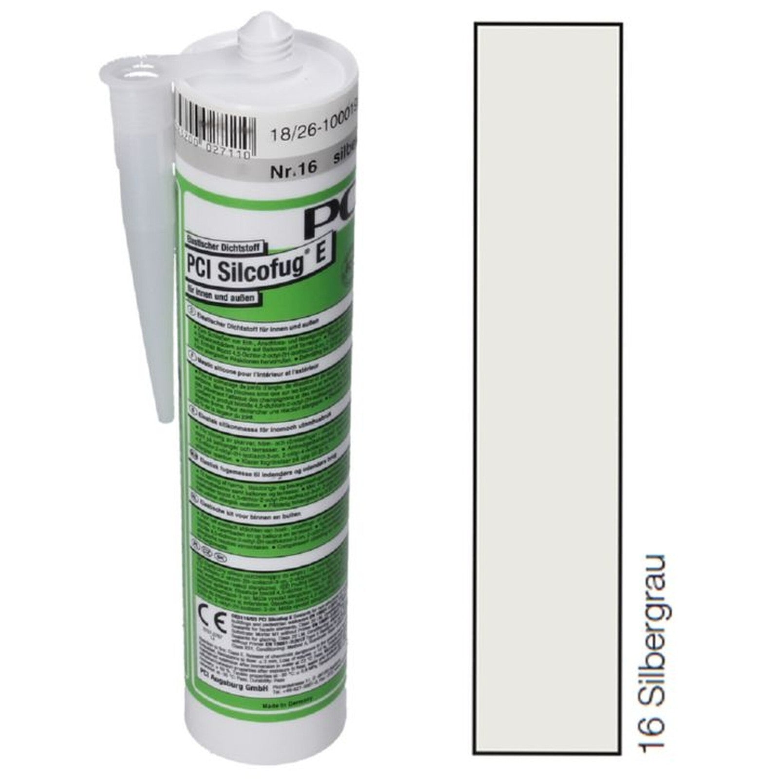 PCI Silcofug E Elastischer Dichtstoff Fuge Silicon Bad Sanitär Kartusche 310 ml