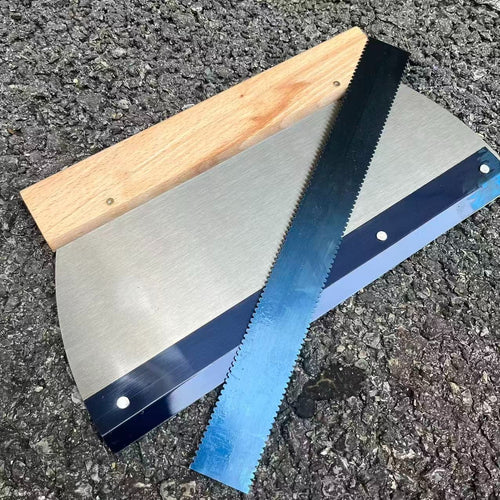 1 Mutterspachtel 28 cm Kleberkelle inkl. 2 x  Wechselzahnung Zahnschienen