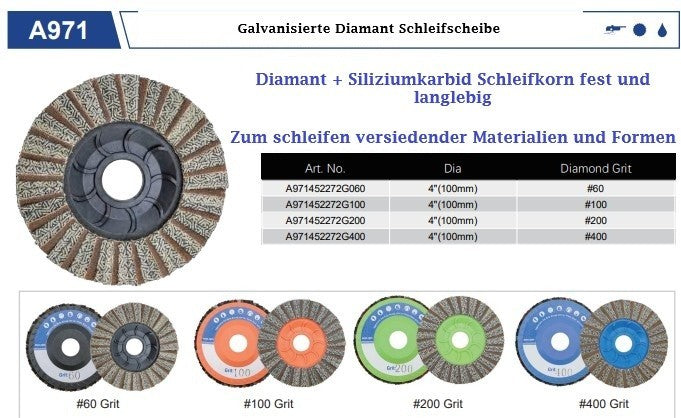 Diamant  Lamellenschleifscheibe Premium Galvanisierte Polierscheibe
