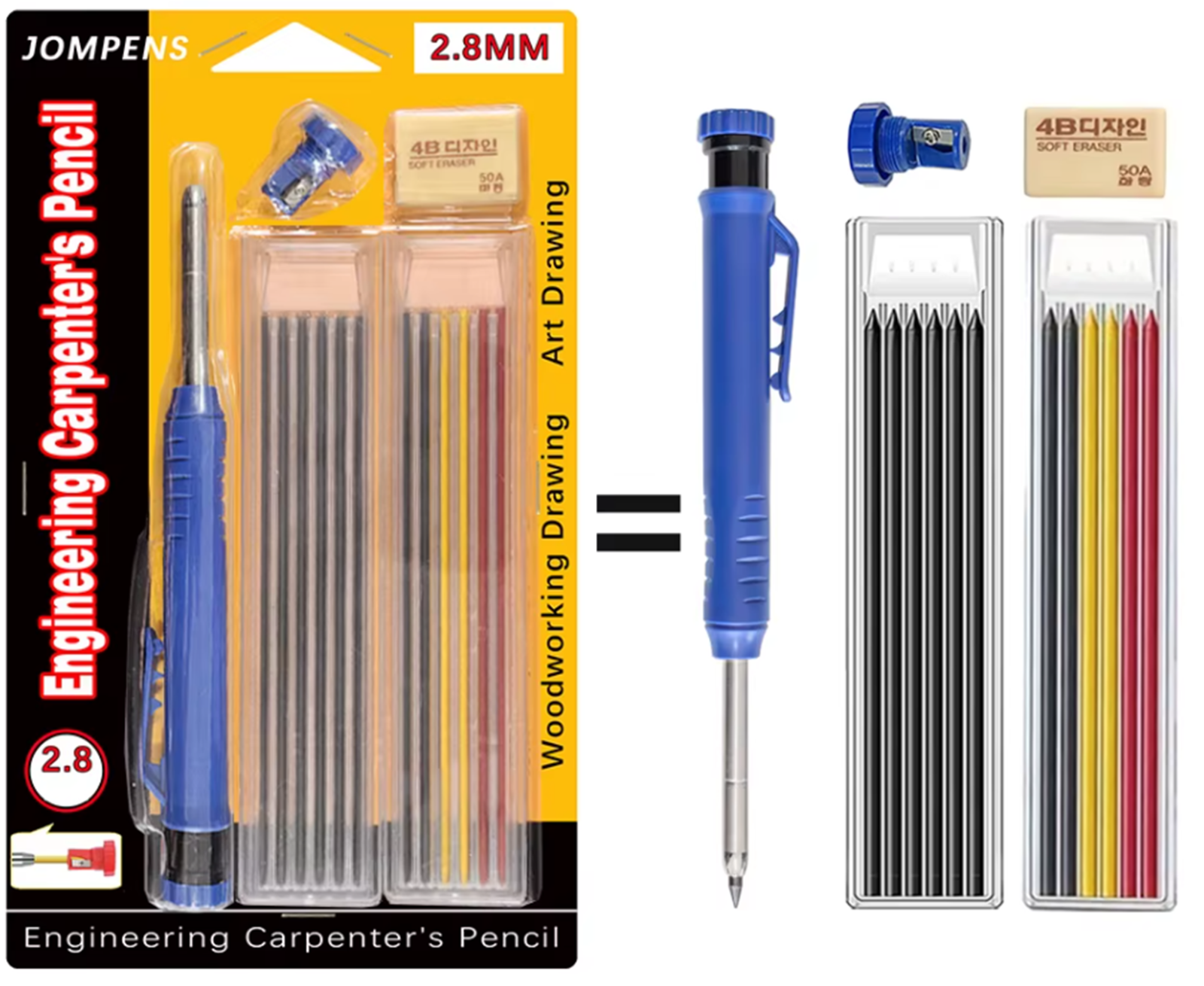 Tieflochmarker, Marker, Baumarker, Bleistift, Ersatzminen, Minen