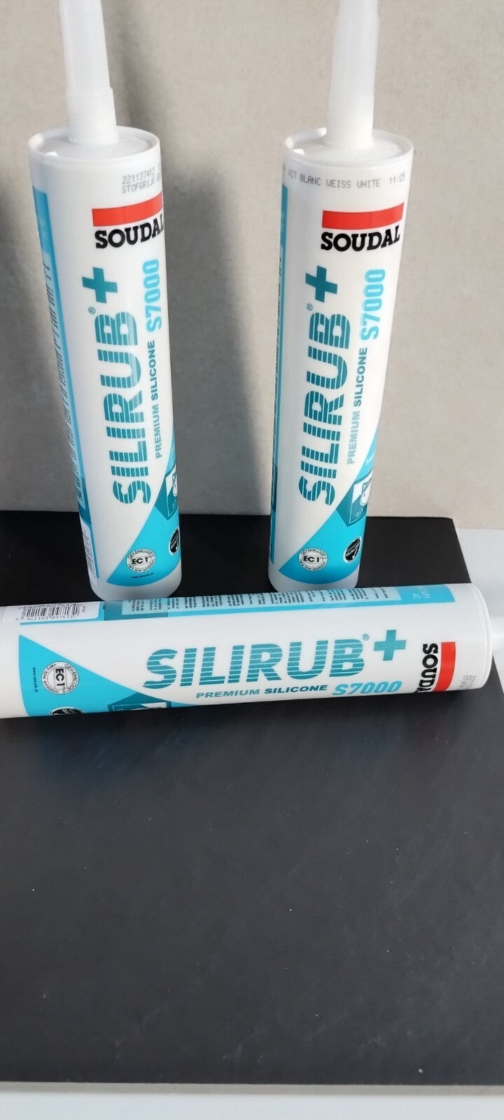 Sanitärsilikon Soudal Silirub+ S7000 300 ml Essigvernetzend  Premium Silikon