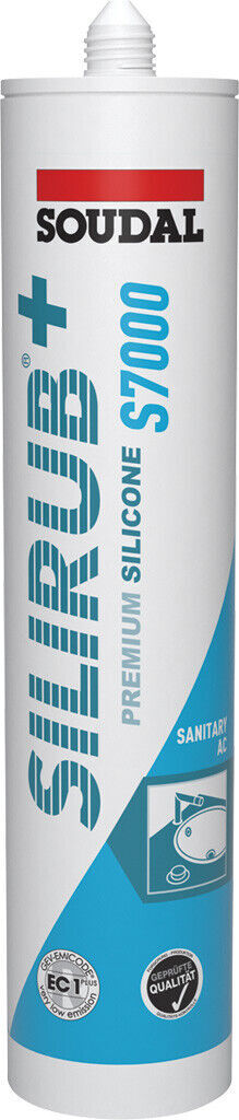 Sanitärsilikon Soudal Silirub+ S7000 300 ml Essigvernetzend  Premium Silikon