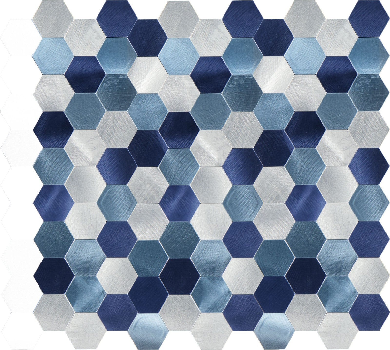 Mosaikfliesen Selbstklebend Glas Alu Metall Mosaik Wandverkleidung  -  0,9 qm