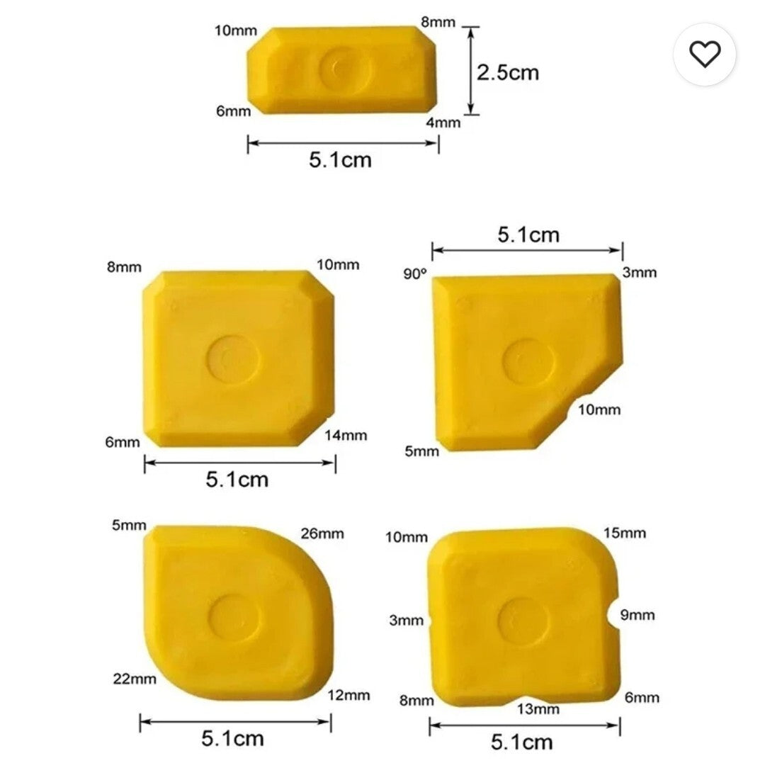 Fugenglätter Set Silikonspachtel Silikonglätter Silikon abzieher Abzieher 5-tlg