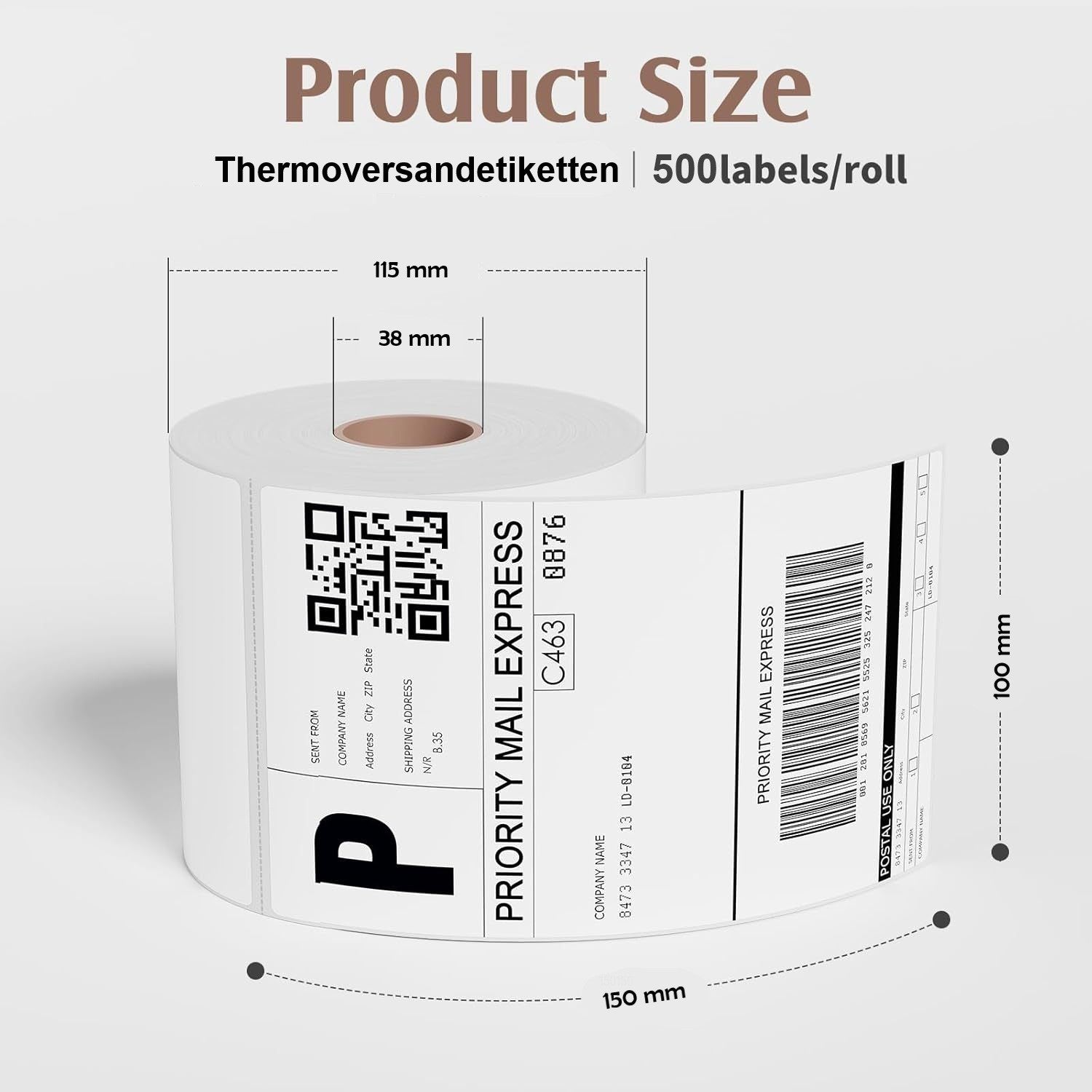 Thermo Versand Etiketten Rolle 100 x 150 mm | 500 - 2500 Stk. DHL DPD UPS ZEBRA