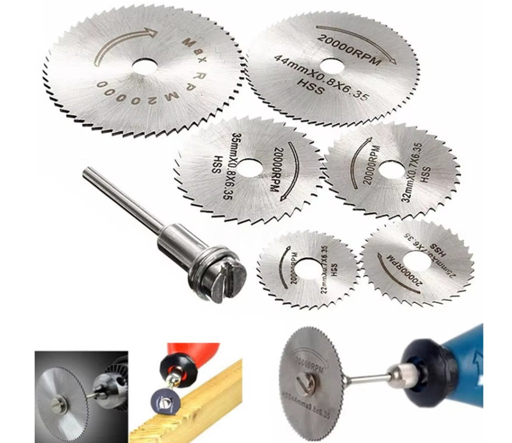 Kreissägeblatt Set 8-tlg für Holz Kunststoff Metall Hochgeschwindigkeitsstahl