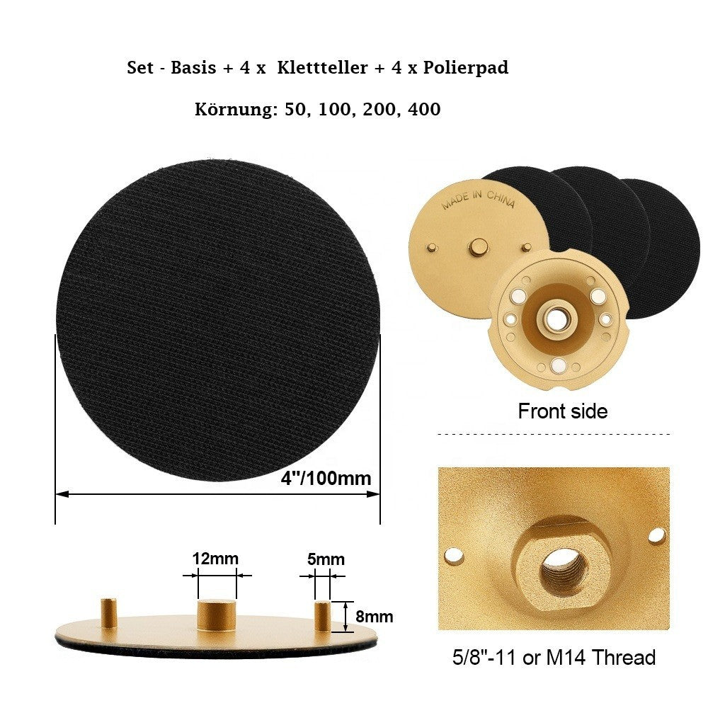 Polier Diamantpad Trägerplatte Magnetisch , Klettteller  polieren und schleifen.