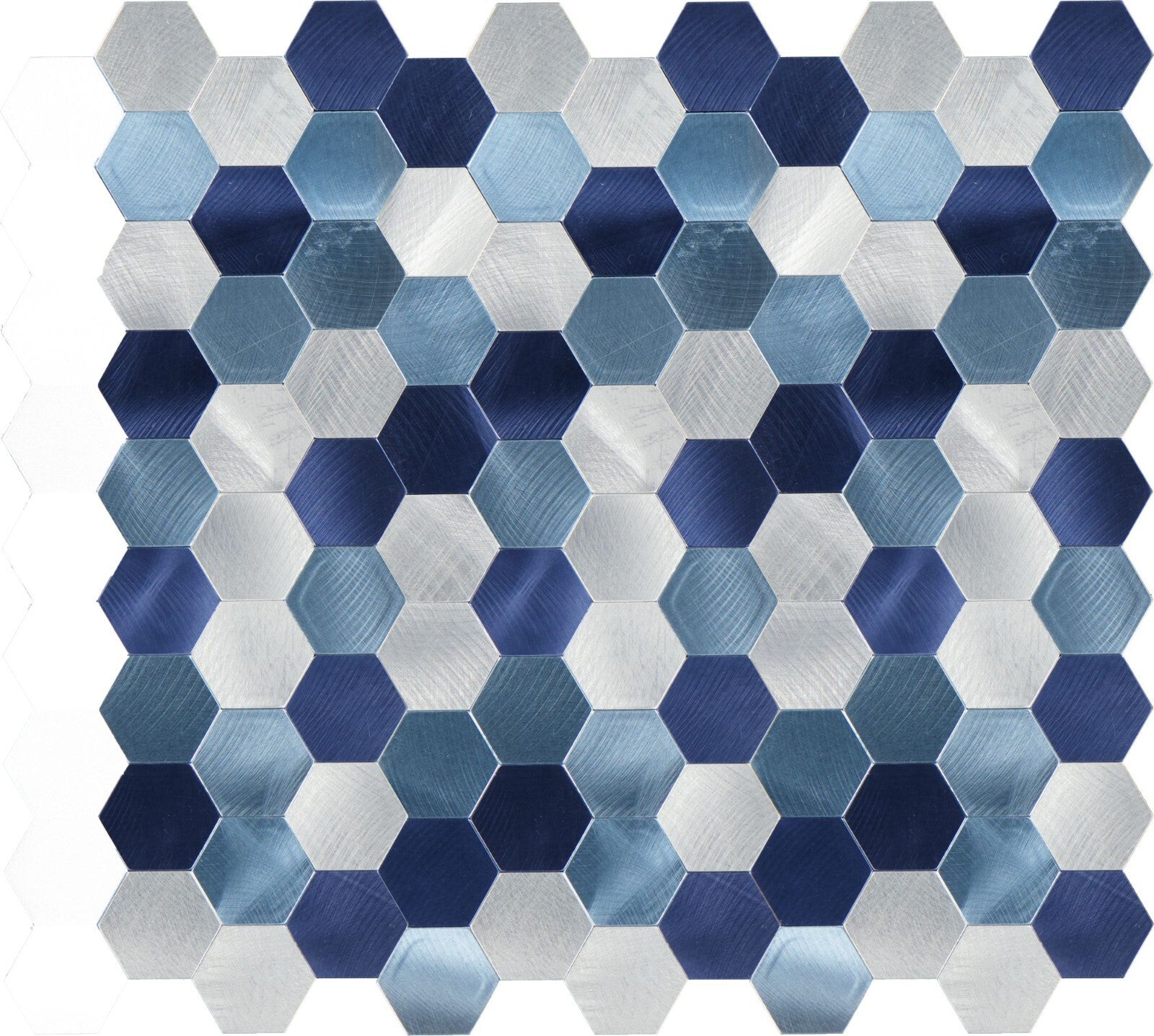 Mosaikfliesen Selbstklebend Glas Alu Metall Mosaik Wandverkleidung  -  0,9 qm
