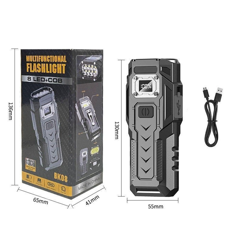  COB Taschenlampe Wiederaufladbare Schlüsselanhänger Licht Magnet LED Lampe