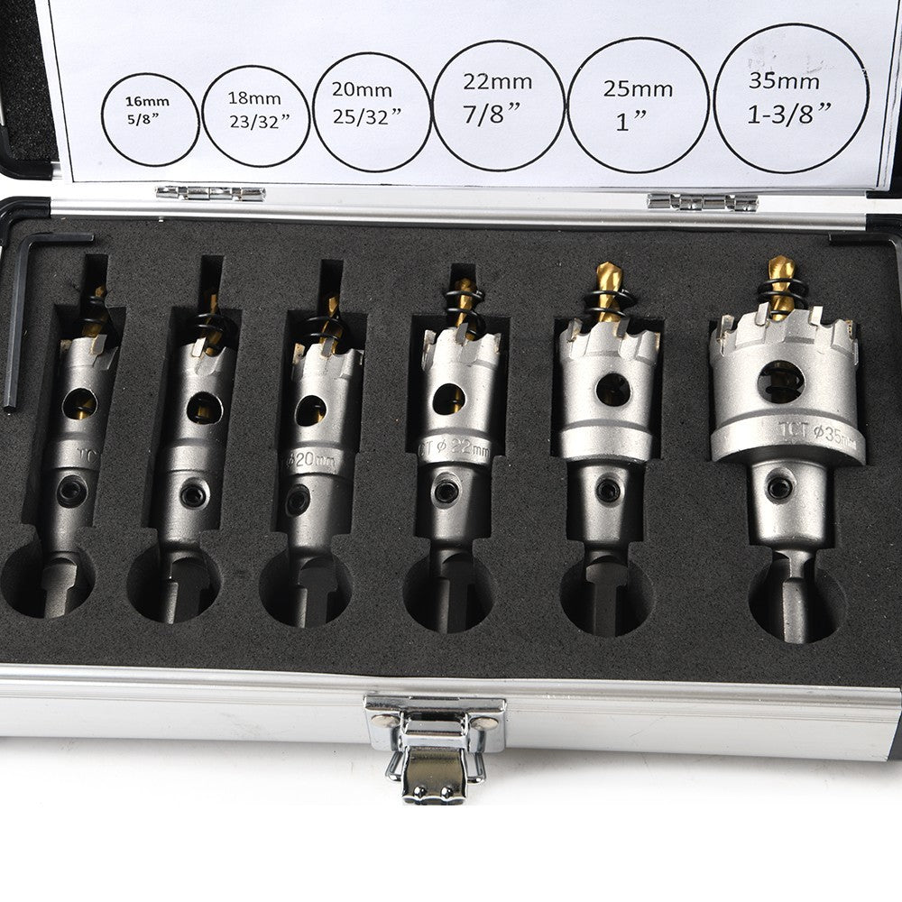Lochsäge Hartmetall TCT Bohrkrone Kreisschneider für Edelstahl 19-75 mm Set