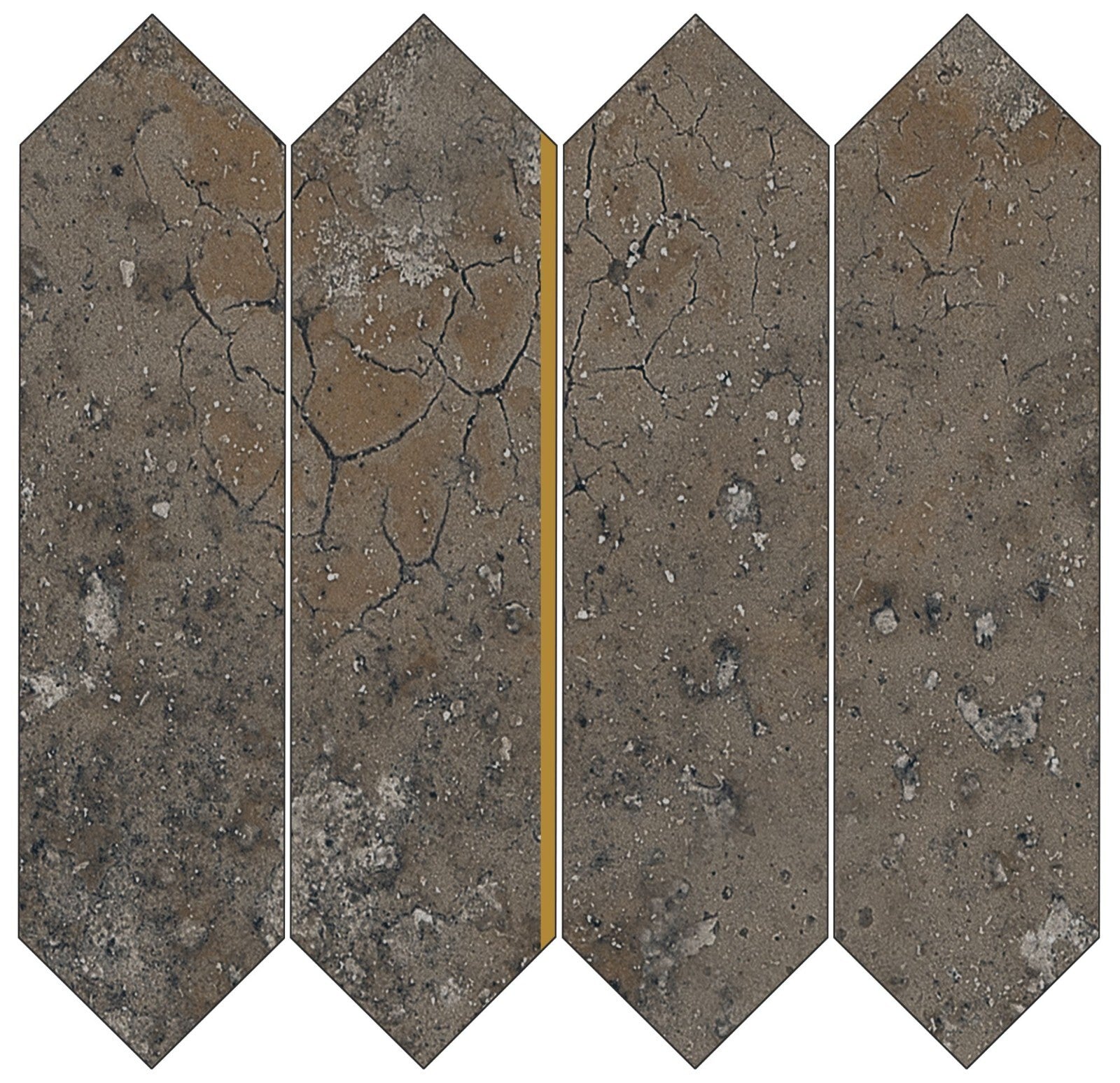 Ascot Mosaik URBANICA LOSANGA - Corten Emerald Iron Ash -  1 Paket 4 stück