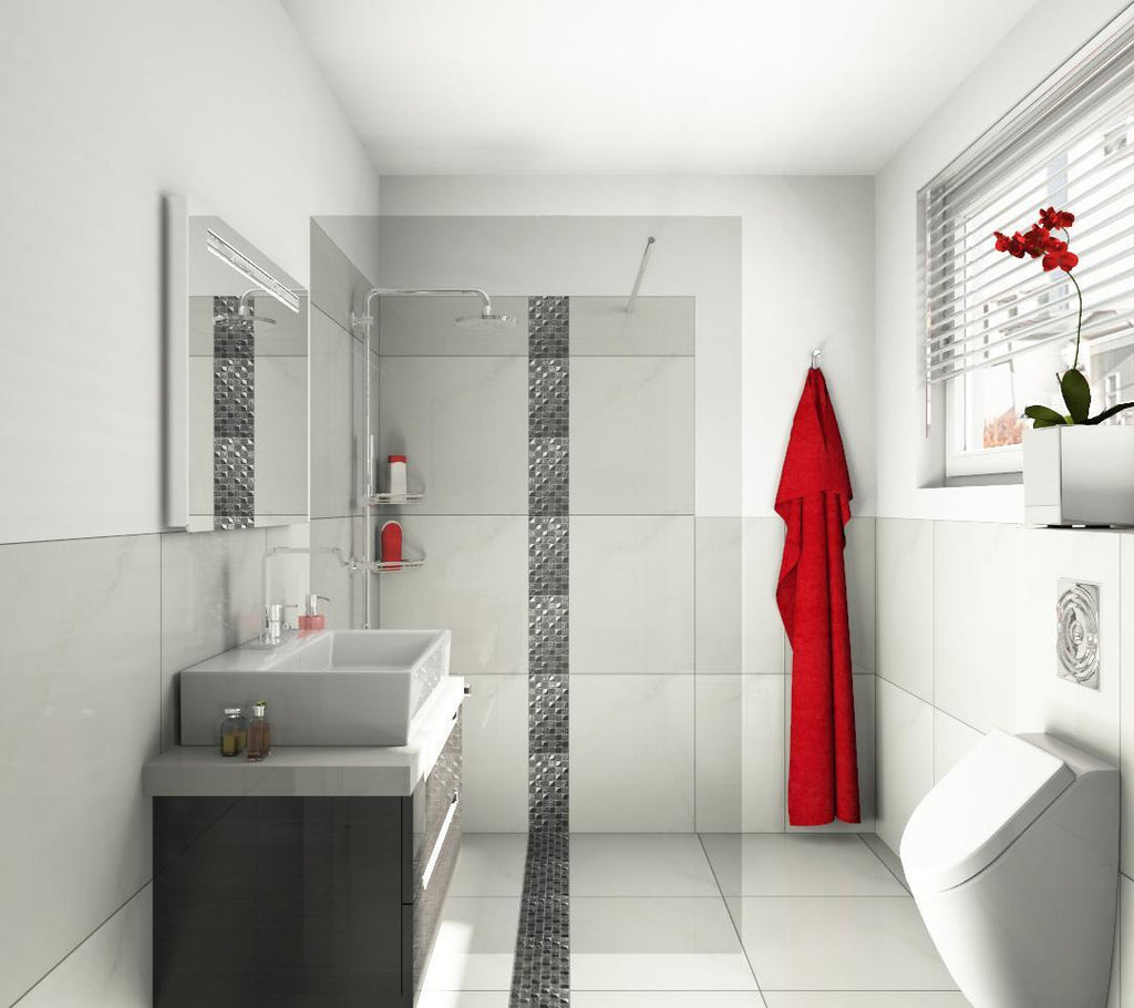 Edelstahl Mosaik Fliese Silber, Schwarz - Metall - Alu  gebürstet matt - 0,9 qm