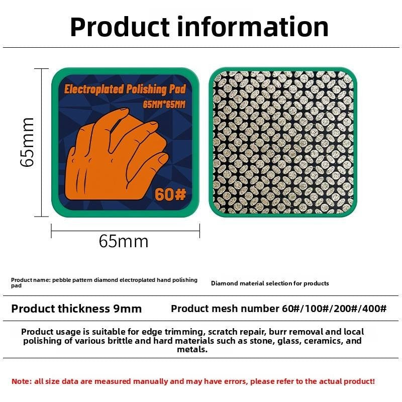 Diamant Handpad - Flexible Diamant-Handpads 60 / 100 / 200 / 400 Körnung