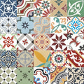 Zementfliesen aus Marocco -  Patchwork mehrfarbig - 20x20 cm 12/Karton / 0,48 qm