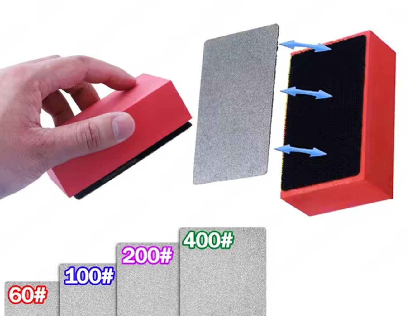 1-4 Diamanthandpad-Schleifpad- Fliesen Kanten brechen Handschleifpad  Diamantpad