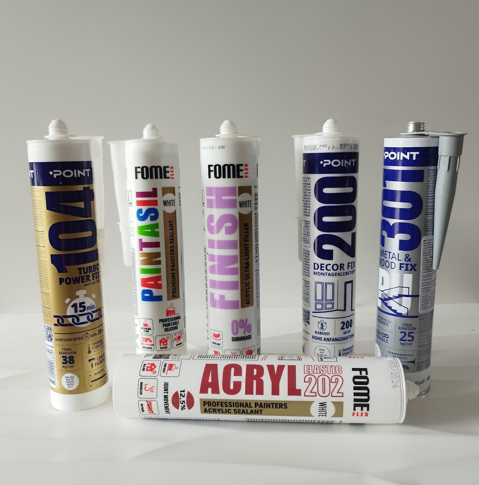 Acryl Dichtstoff - Maleracryl, Montagekleber, Spachtelmasse, Aquastop, Sekundenk