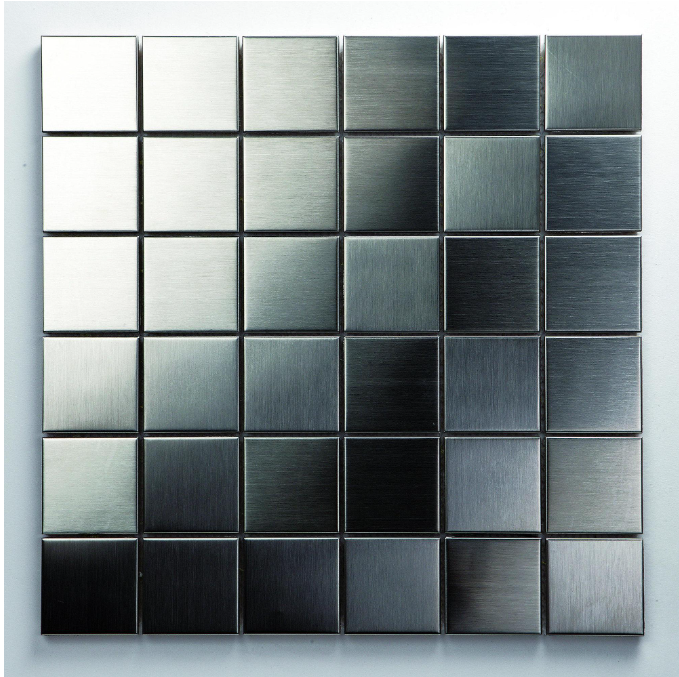 Mosaikfliese Metall schwarz 30 x 30 cm Bad, Küche