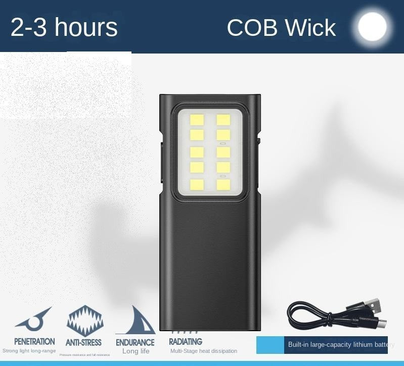  COB Taschenlampe Wiederaufladbare Schlüsselanhänger Licht Magnet LED Lampe