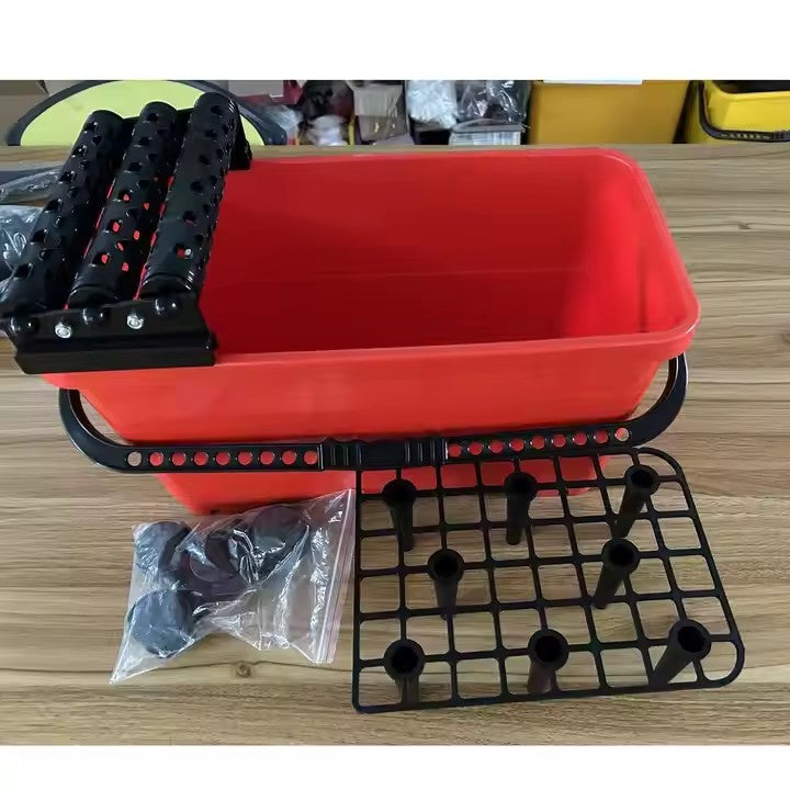 Fliesen-Wascheimer 24 Liter 3-fach Rollenaufsatz Waschbox , Fugbrett, Schwammbr
