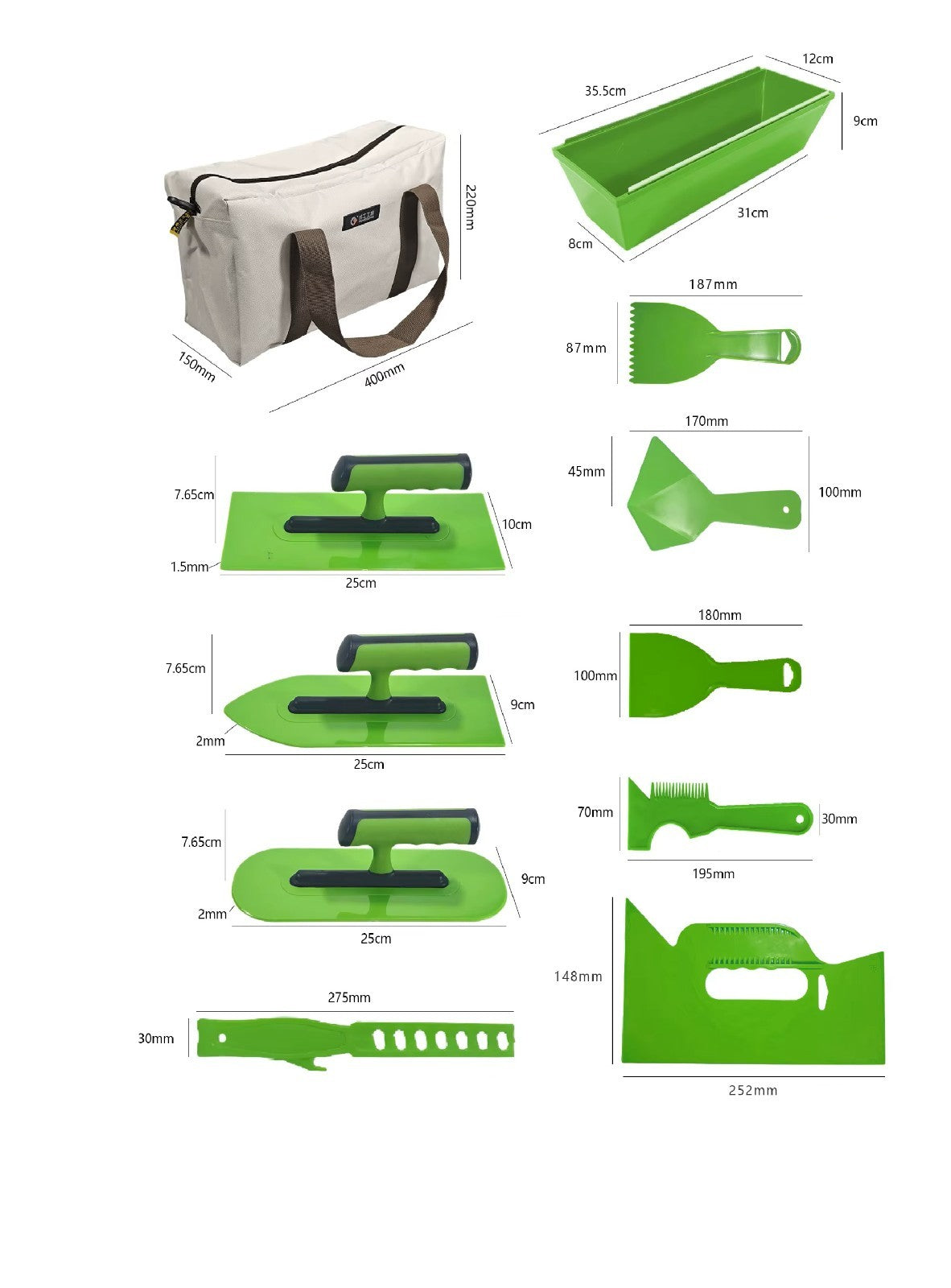 Profi Spachtel Set,   Malerwerkzeug Gipser Stuckateur Kellenset