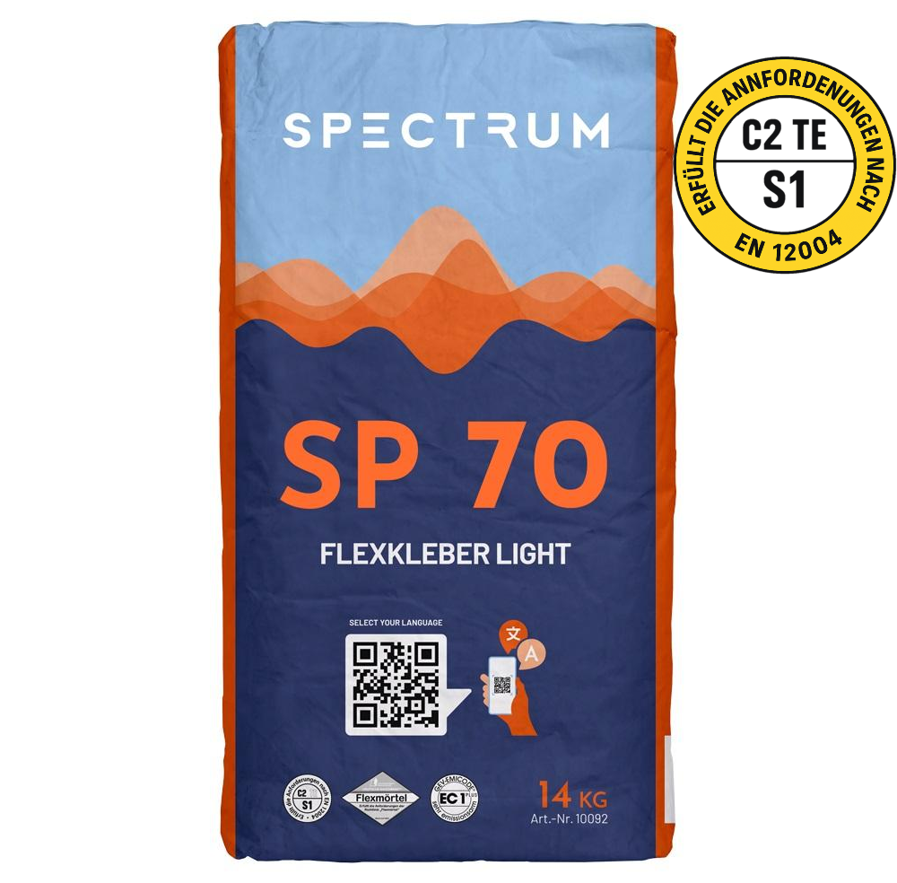 Fliesenkleber Light Spectrum - Codex SP 70 14kg Faserverstärkter Flexkleber S1