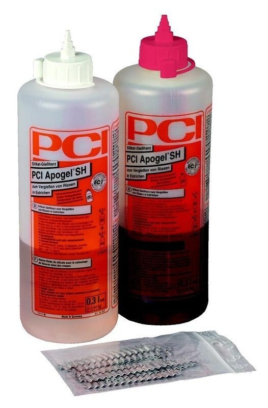 Gießharz Vergussmasse zur Estrich Reparatur PCI Apolgel SH Silikat-Gießharz  SET
