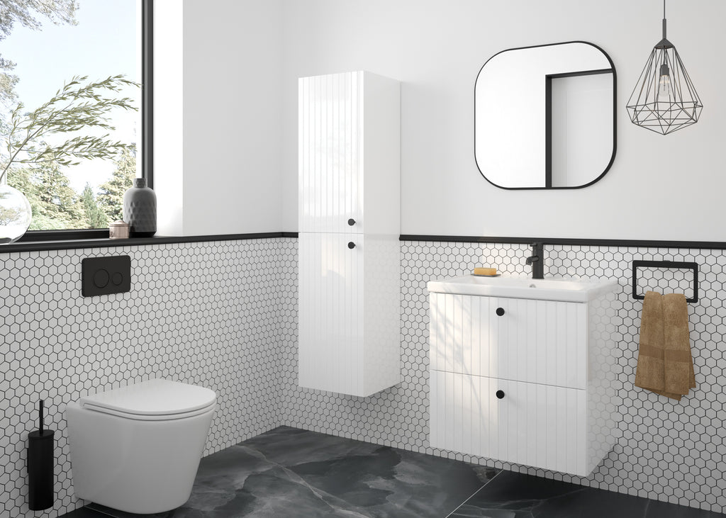 Waschtischunterschrank mit zwei Schubladen u. Waschbecken