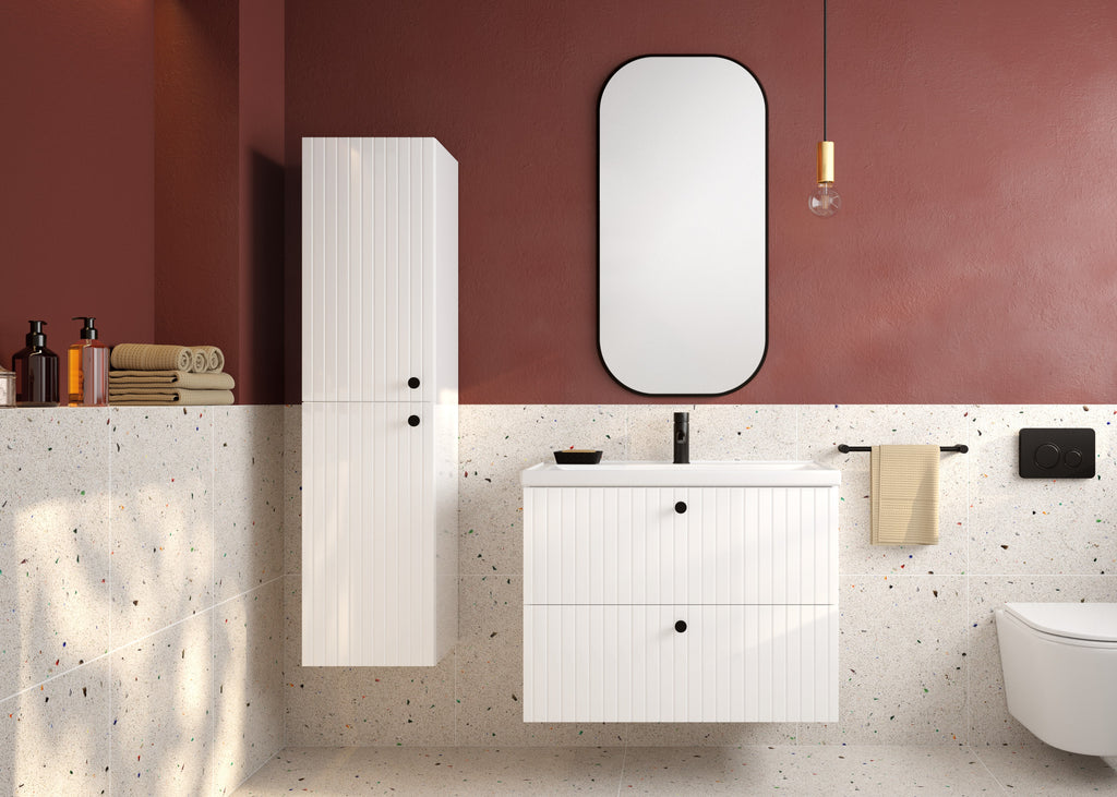 Waschtischunterschrank mit zwei Schubladen u. Waschbecken