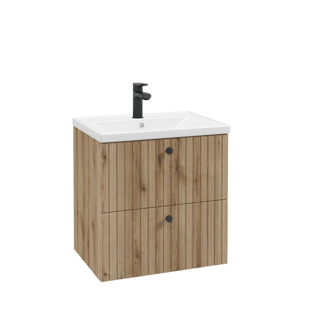 Waschtischunterschrank mit zwei Schubladen u. Waschbecken