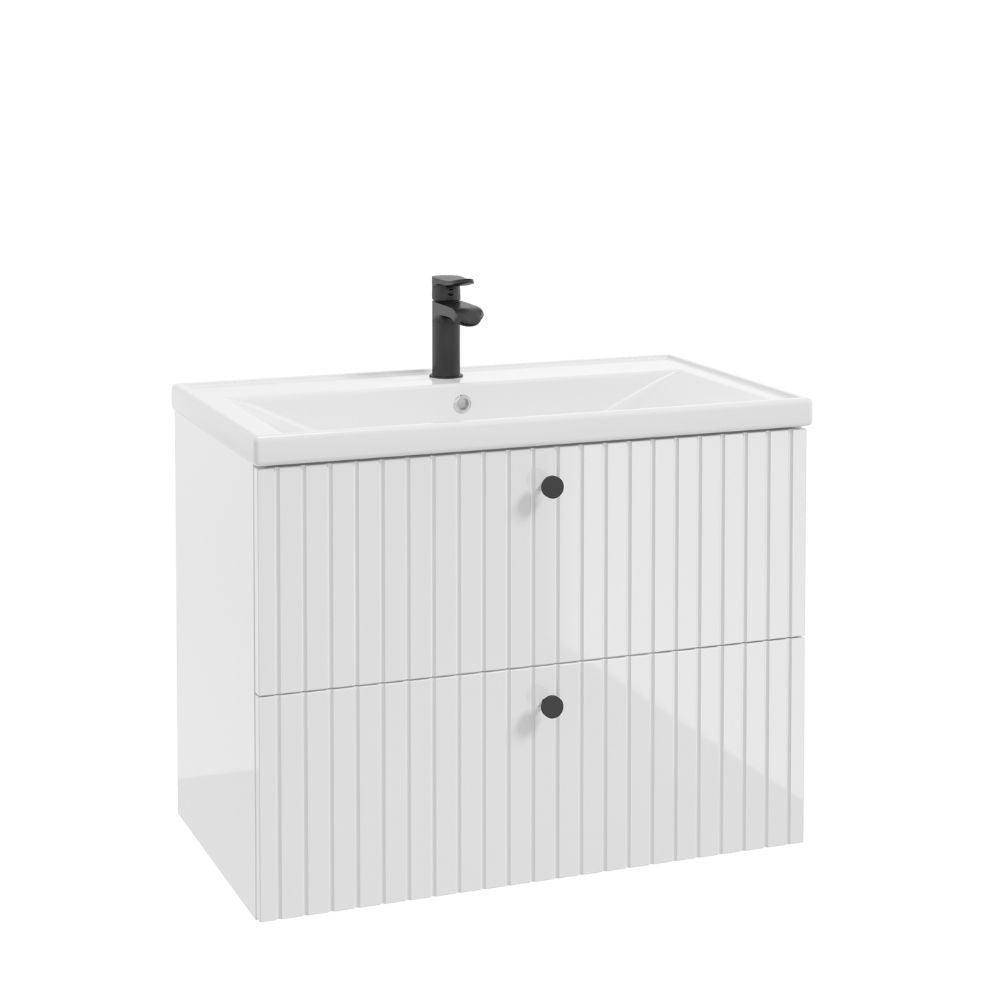 Waschtischunterschrank mit zwei Schubladen u. Waschbecken